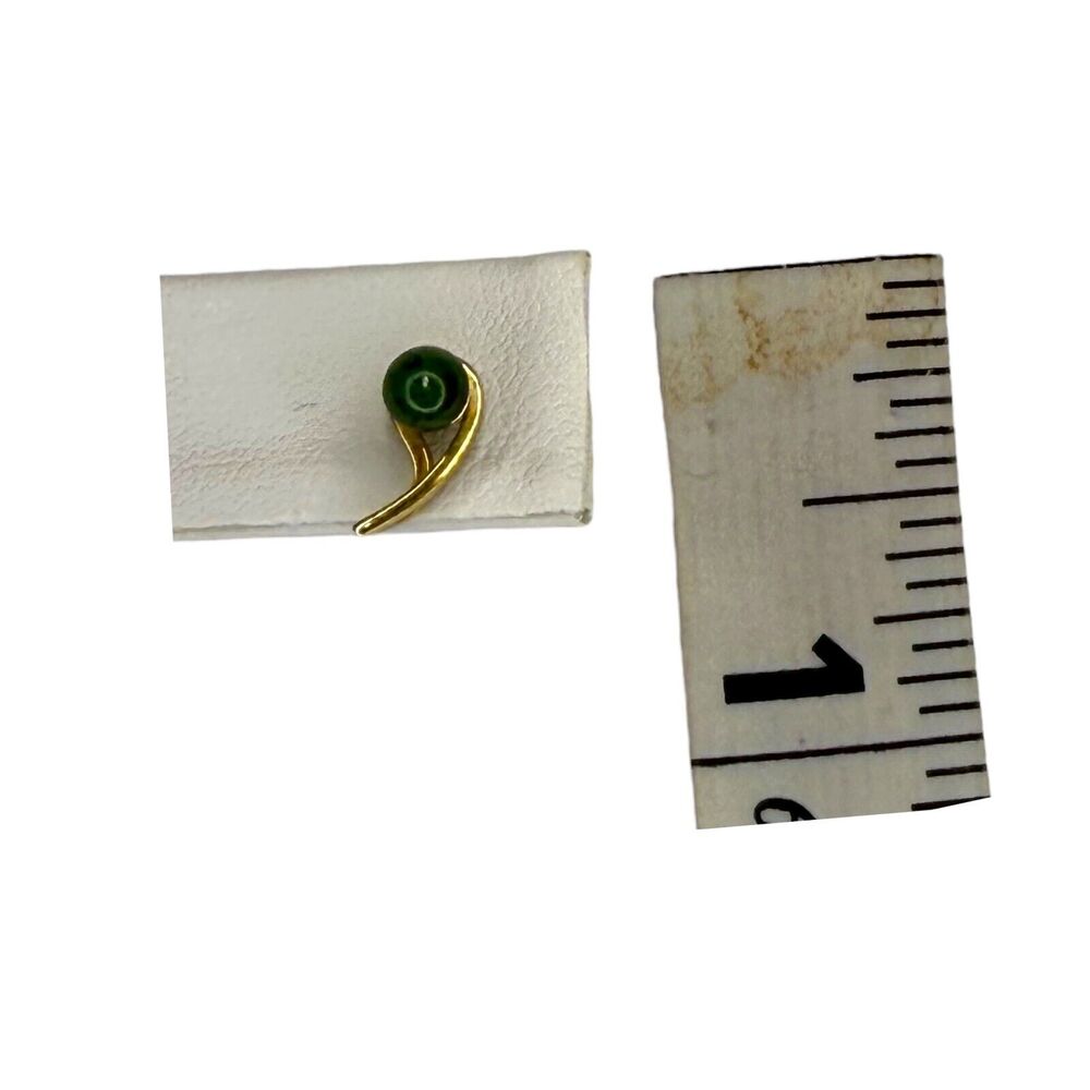 Vintage Silver-Tone Spiral Round Green Stone Stud Earrings Women Fashion Jewelry - Picture 5 of 6